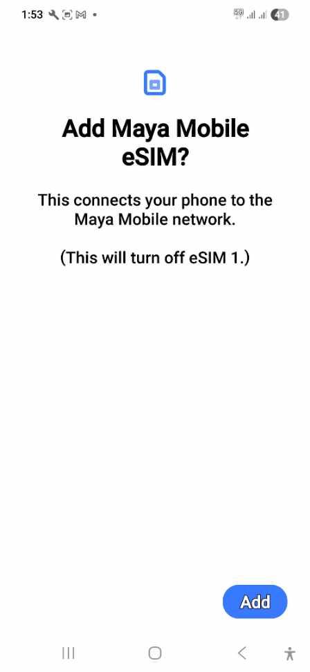 Installing an eSIM from the start