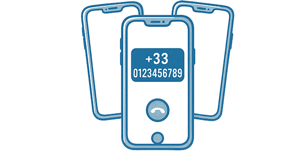 Illustration mobile phone with your own instant Europe Phone Number