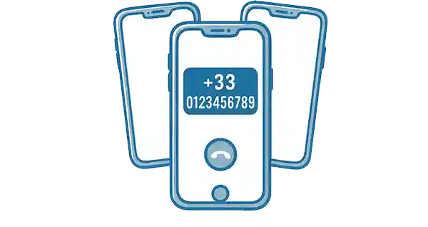 Illustration mobile phone with your own instant Europe Phone Number
