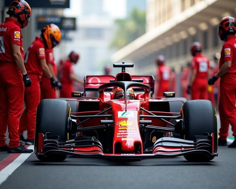 pit lane close up visual during the monaco f1 race looking at the tyre change over for Mclaren team.