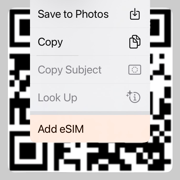 How to press a QR code on iPhone