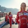 Monaco F! pit girls starting the race with a start flag for the the warm up laps