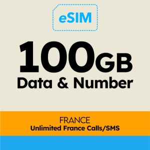 France Only eSIM 100GB + French Phone Number